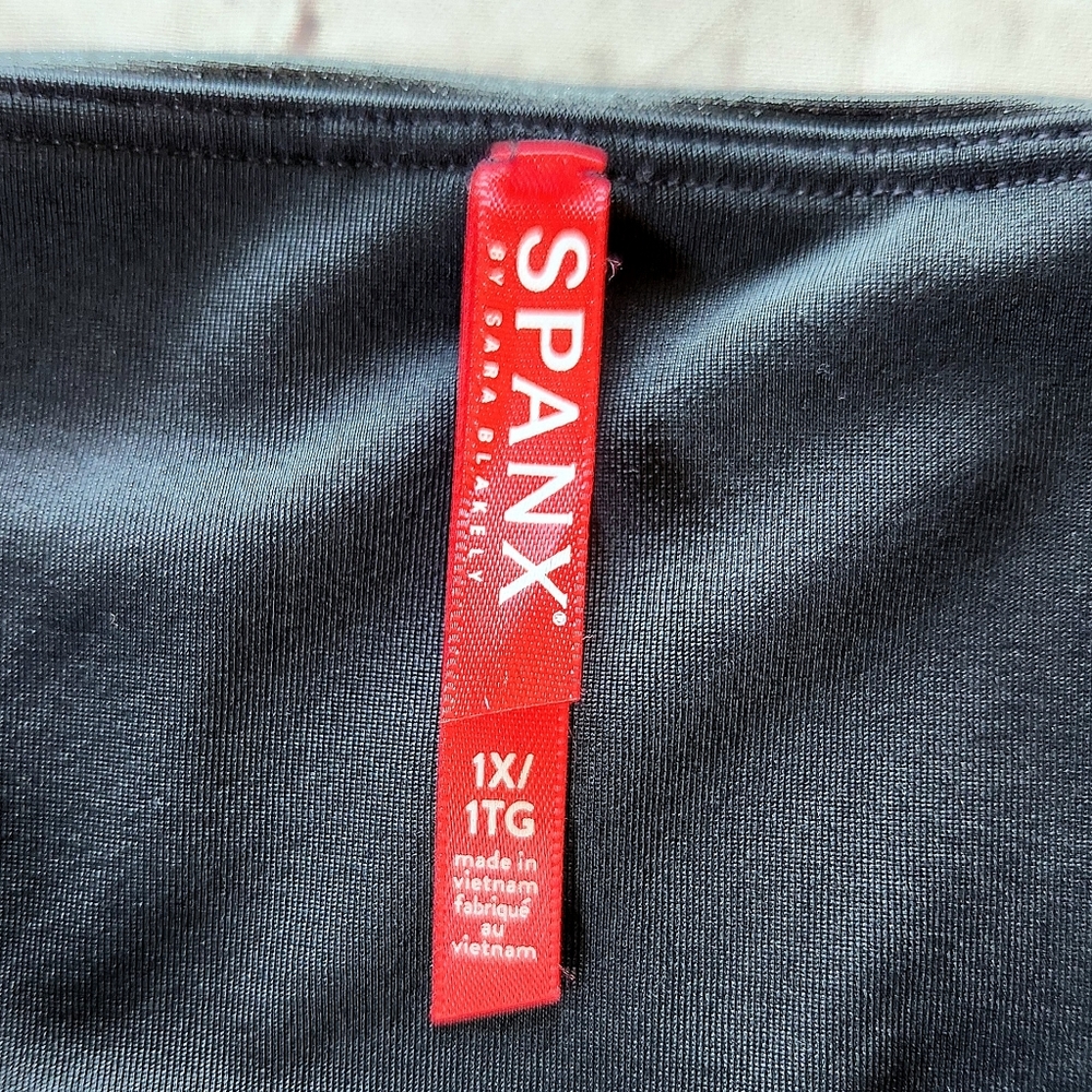 SPANX "Faux Leather Leggings" Black Slimming Shapewear | Women's Plus Size 1X - Picture 8 of 13